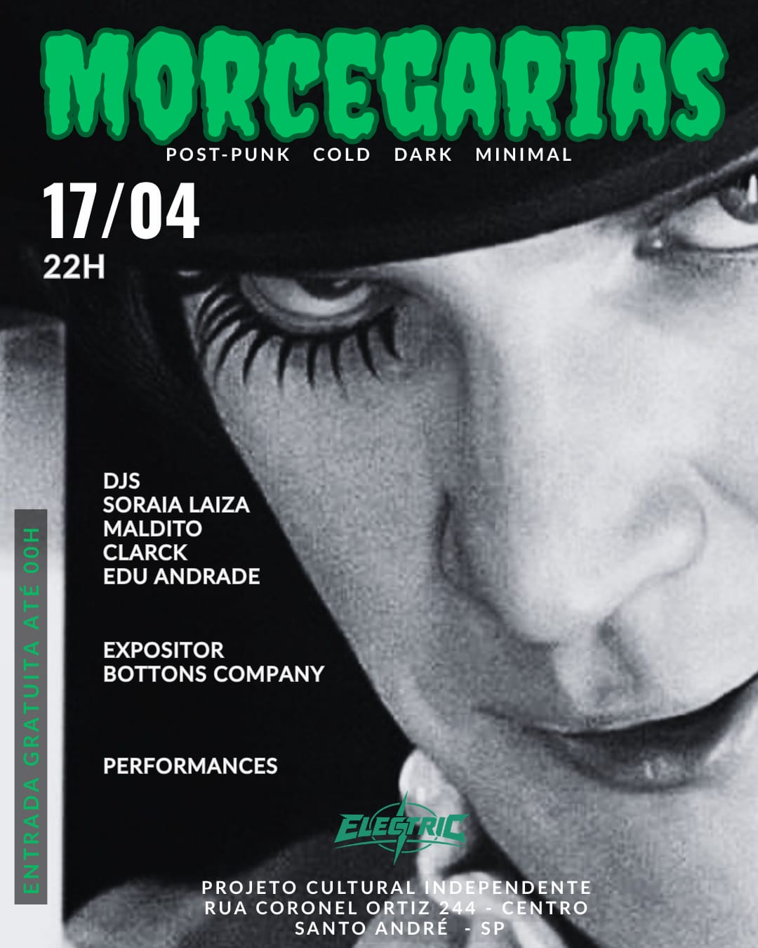 MORCEGARIAS noite alternativa underground Santo André Electric Cafe Studio darkwave industrial EBM